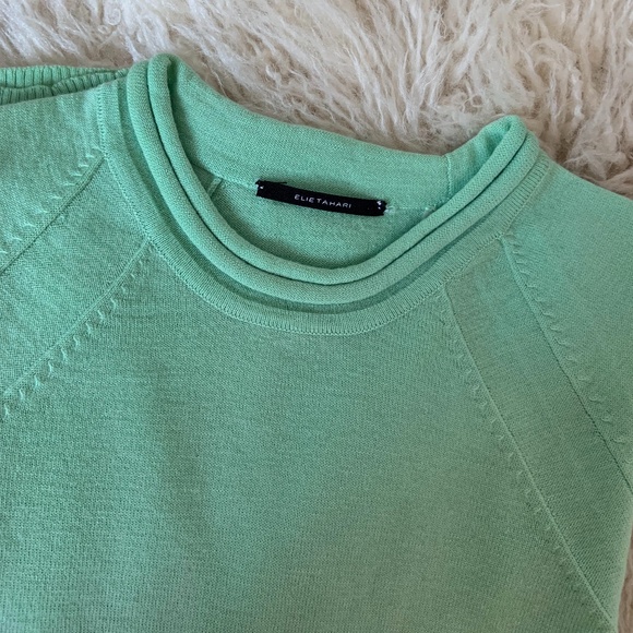 Green Knit Long Sleeve by Elie Tahari -100% CASHMERE - Picture 2 of 4
